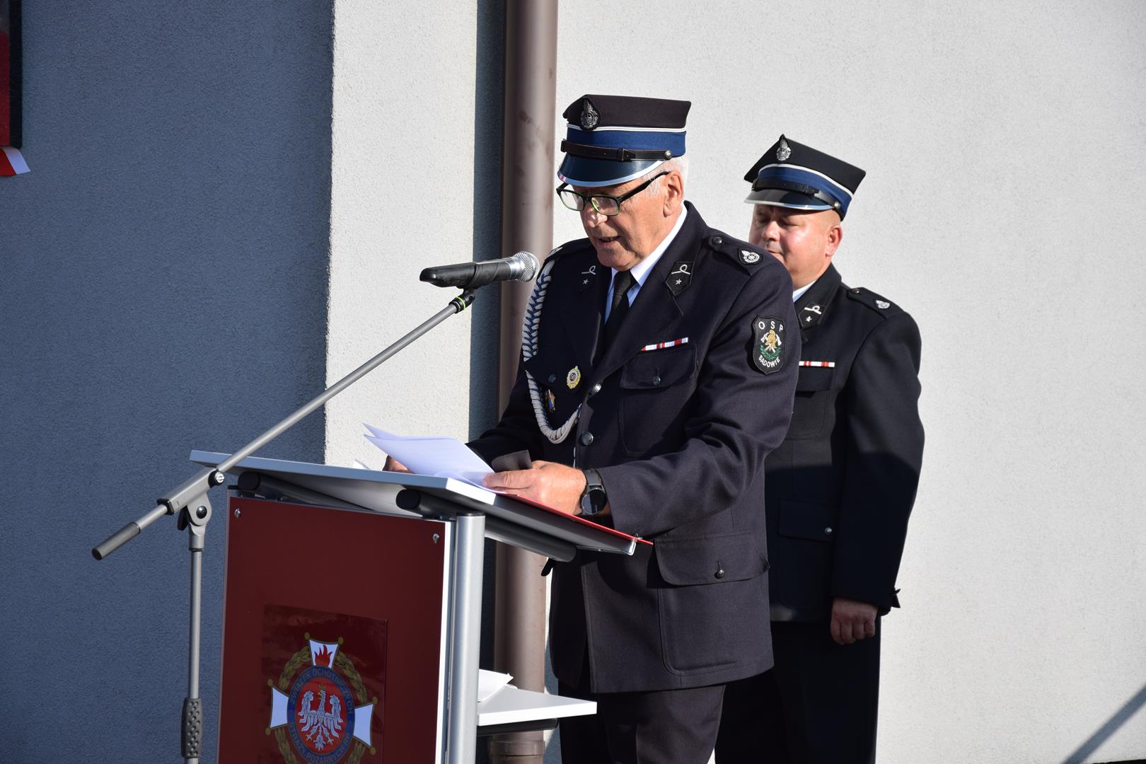 Zdjęcie przedstawia fragment uroczystości 100 lecia OSP Toporowice