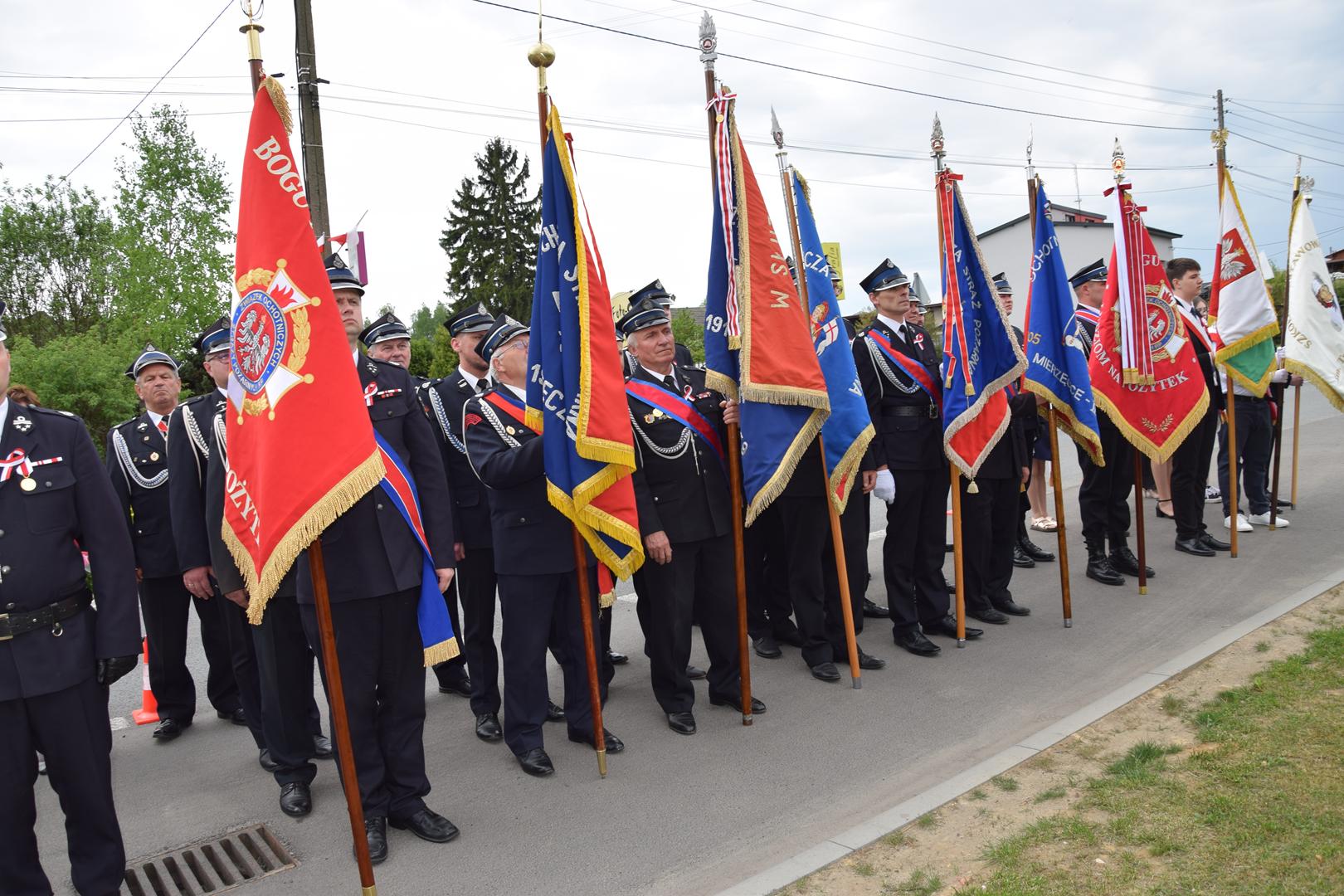 Zdjęcie przedstawia fragment przemarszu korowodu z okazji świeta 3 maja