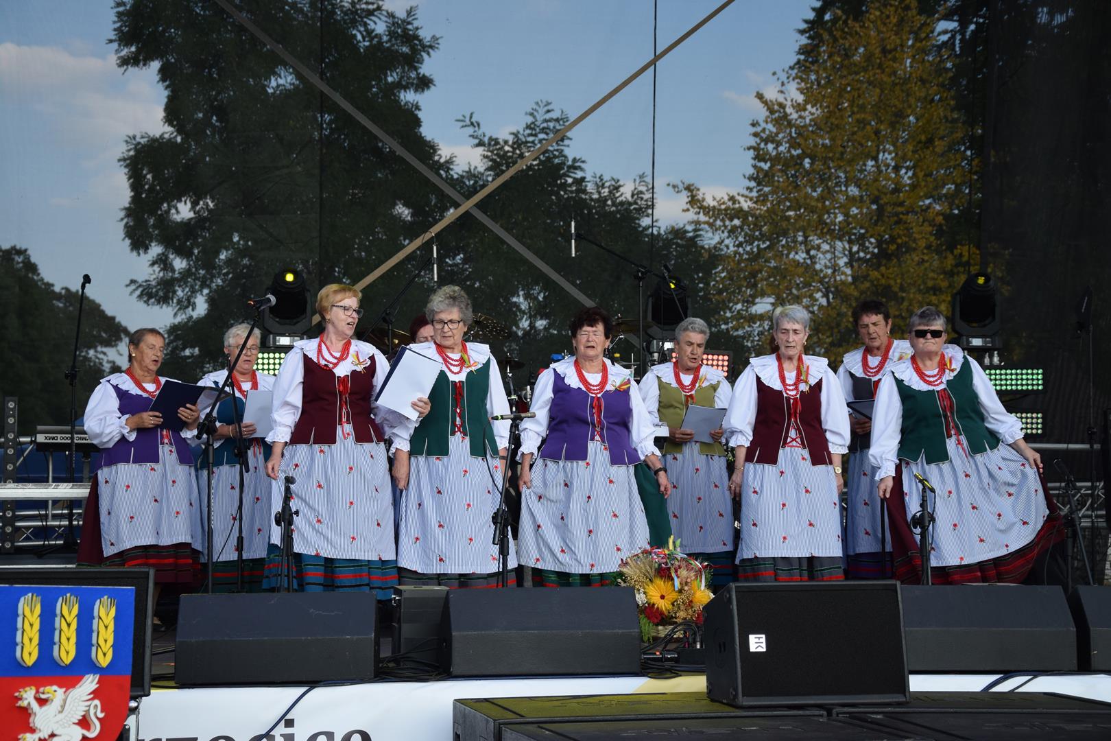 Zdjęcie przedstawia fragment obrzędu dożynkowego