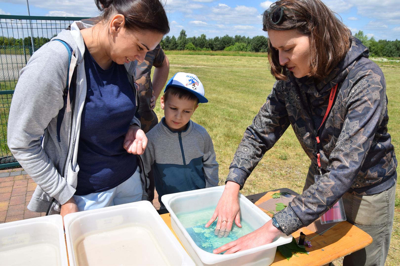 Zdjęcie przedstawia proces przygotowania pracy w technice cyjanotypi