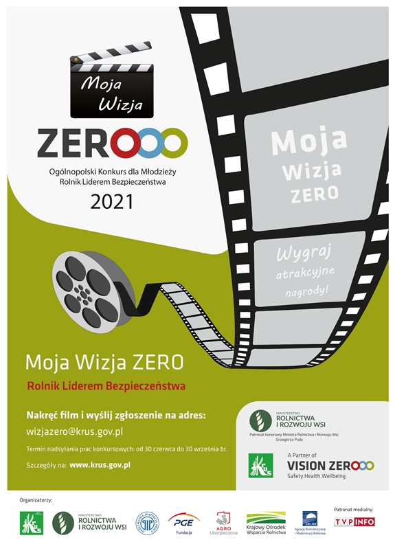 Plakat zachęcający do udziału w konkursie "Moja Wizja Zero"