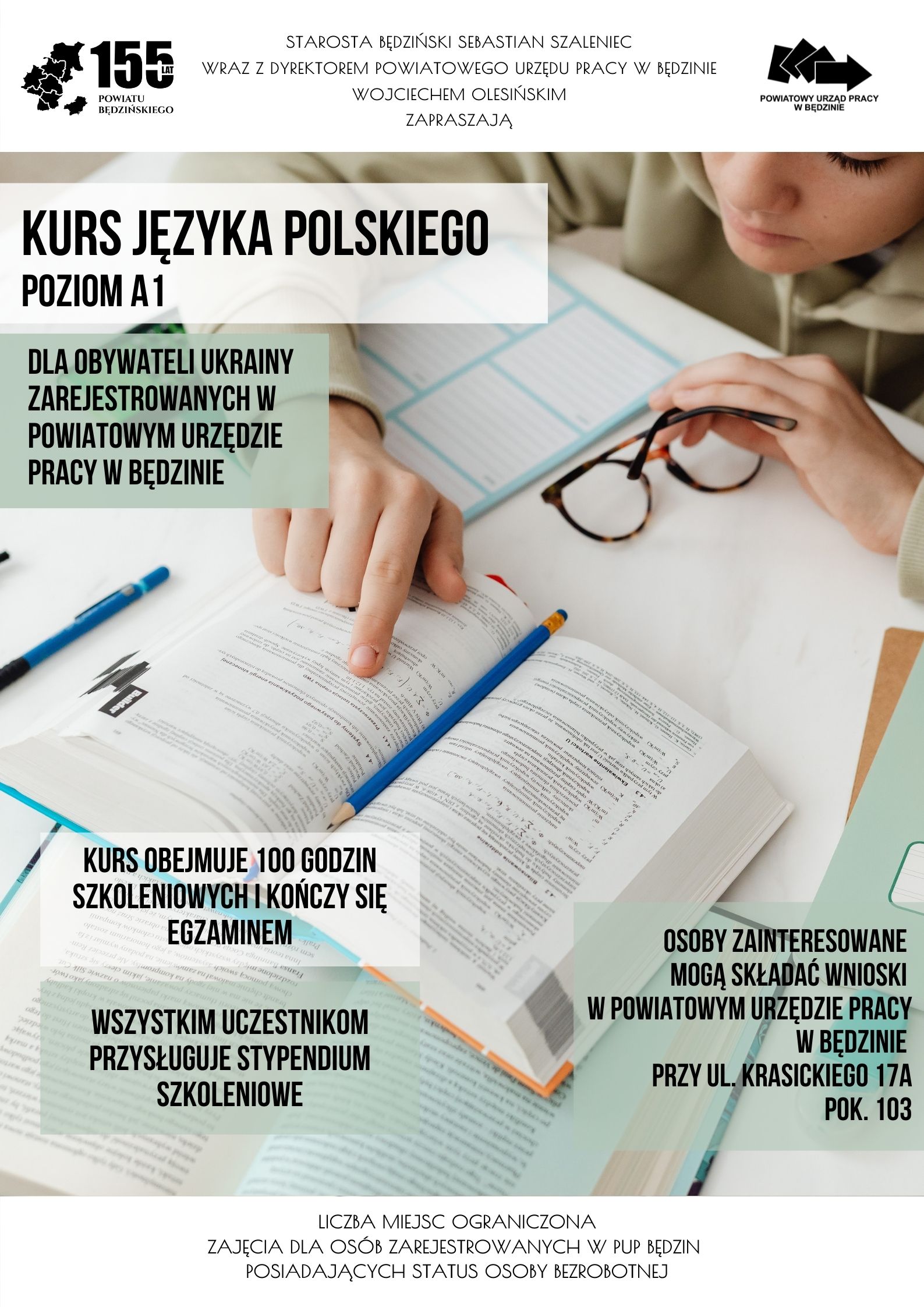 Plakat promujący kurs języka polskiego