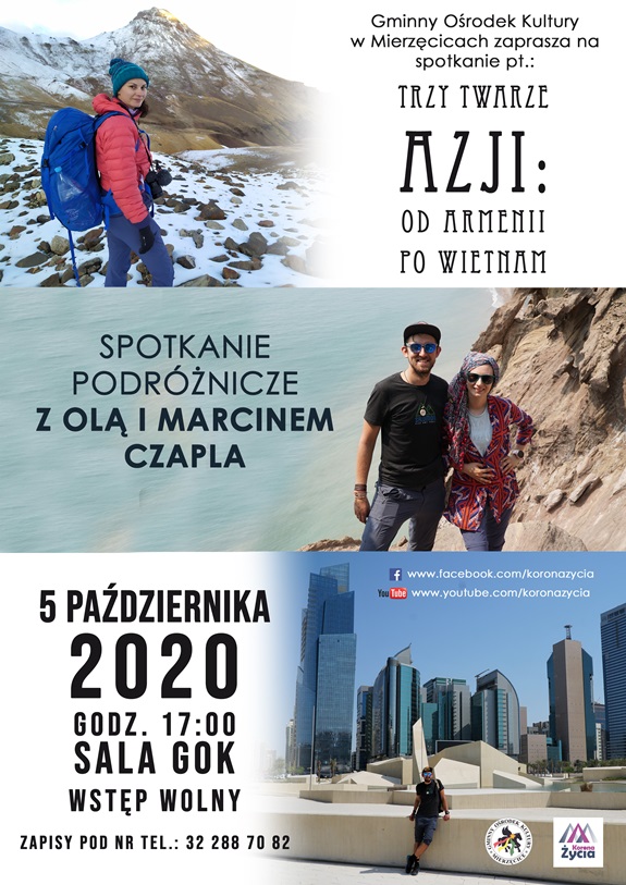 Plakat promujący wydarzenie - zdjęcia Marcina z Olą w górach