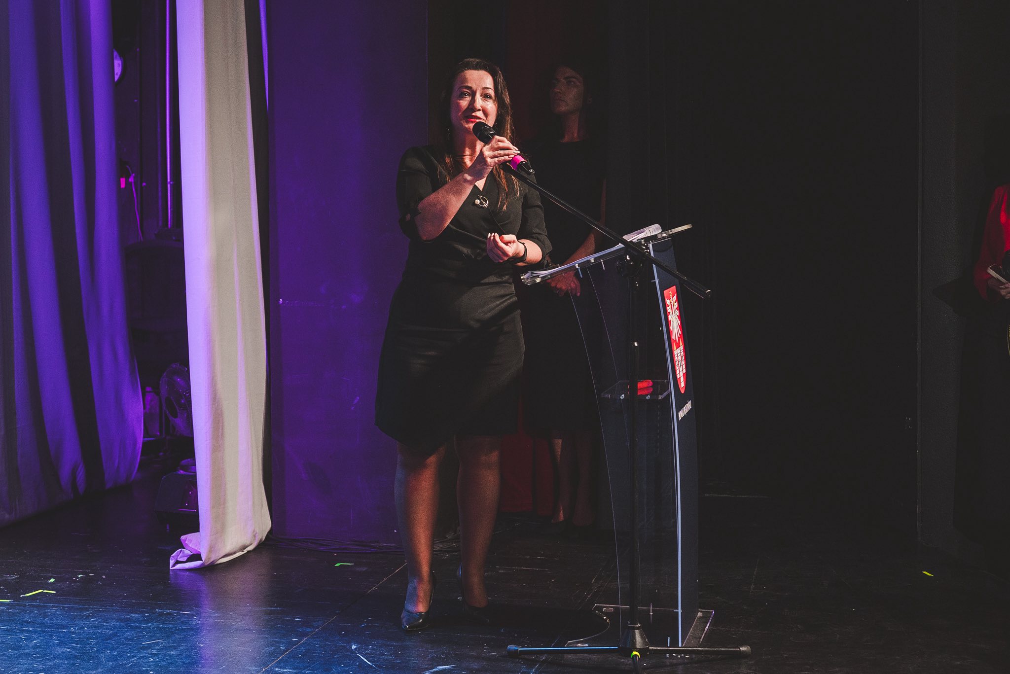 Zdjęcie przedstawia fragment przemówienia Pani Wicewójt Iwony Pańta