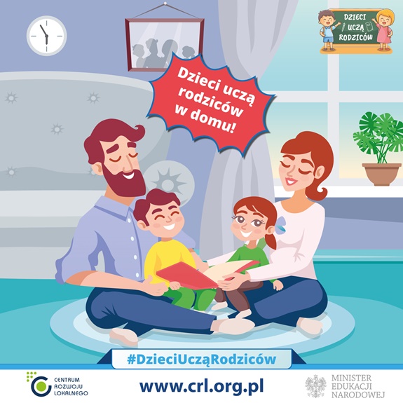 Miniatura - logo artykułu - plakat promujący akcję edukacyjną "Dzieci uczą rodziców"