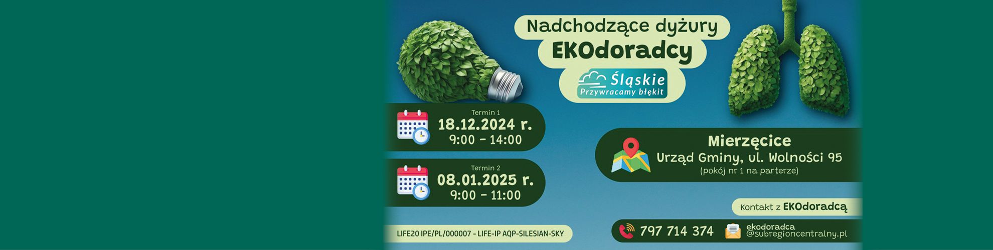 Baner informujący o spotkaniach z ecodoradcą