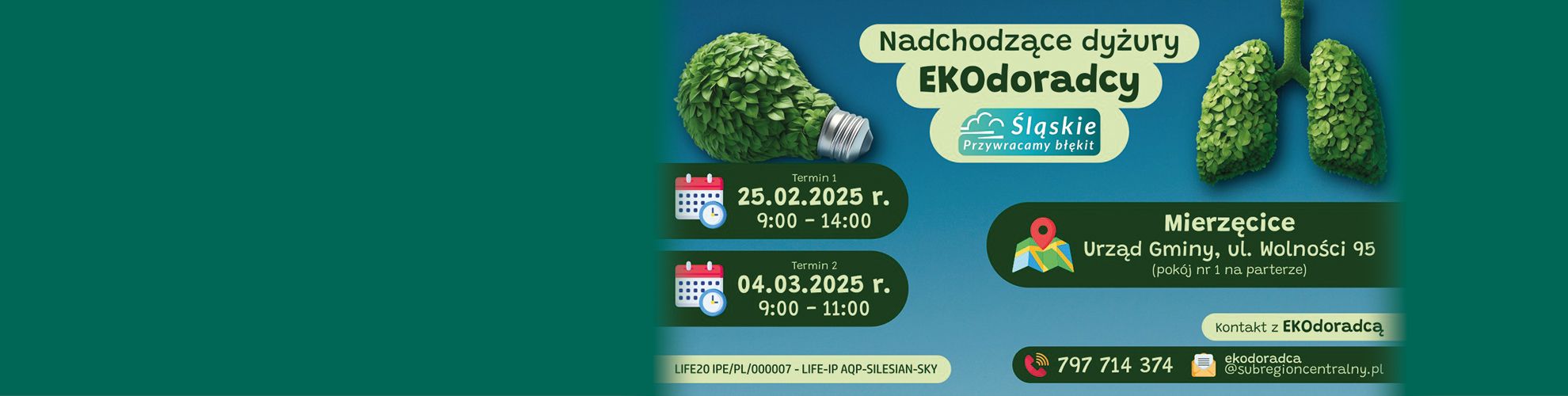 Baner informujący o spotkaniach z ecodoradcą