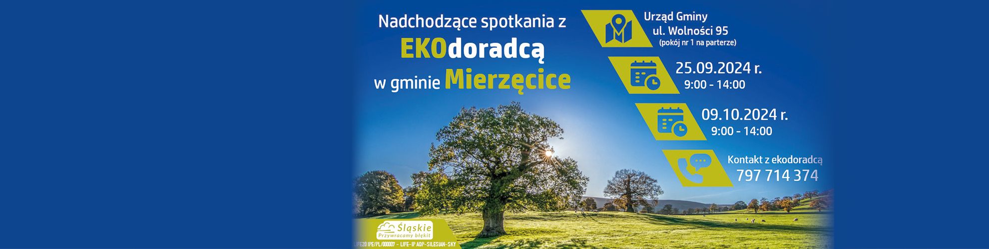 Baner informujący o spotkaniach z ecodoradcą