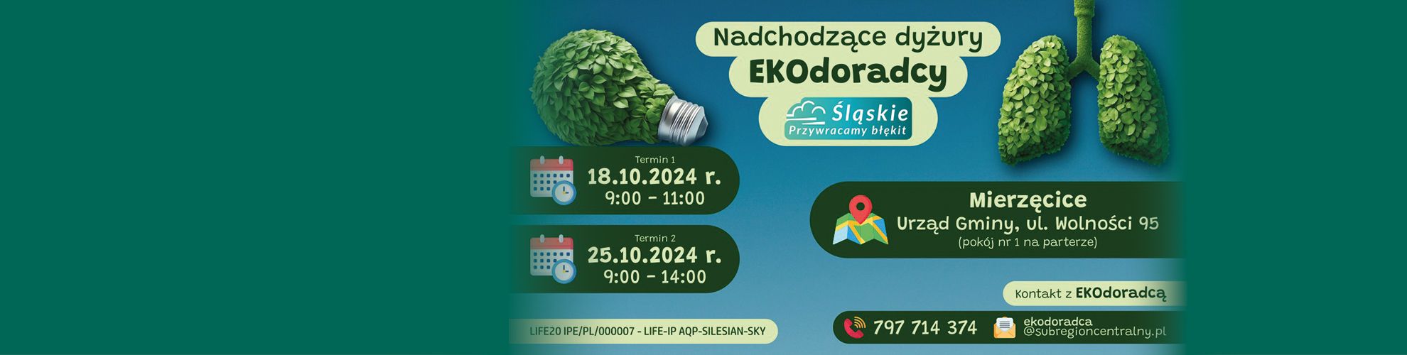 Baner informujący o spotkaniach z ecodoradcą