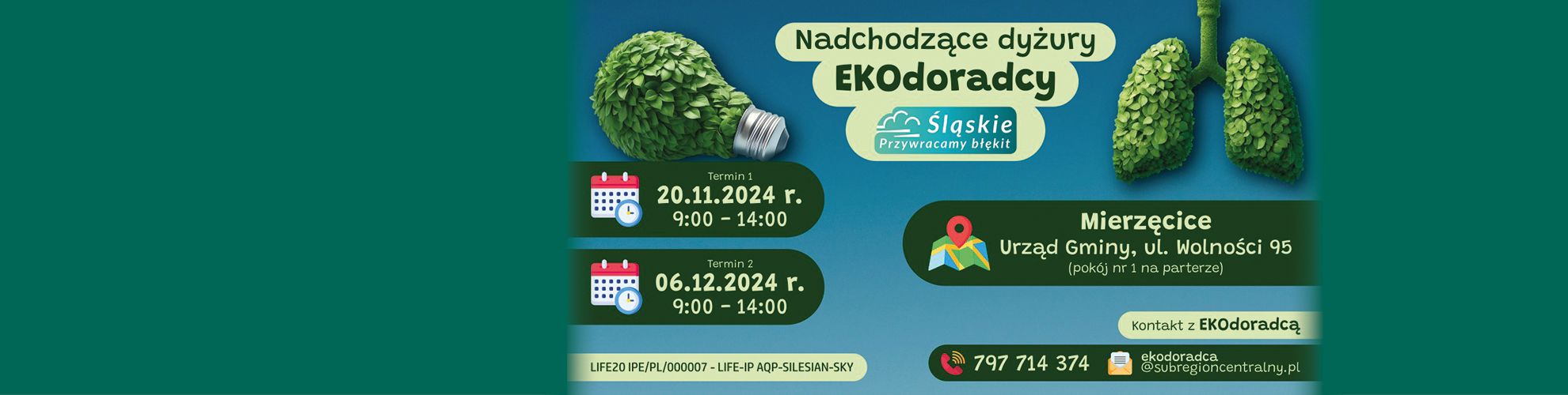 Baner informujący o spotkaniach z ecodoradcą