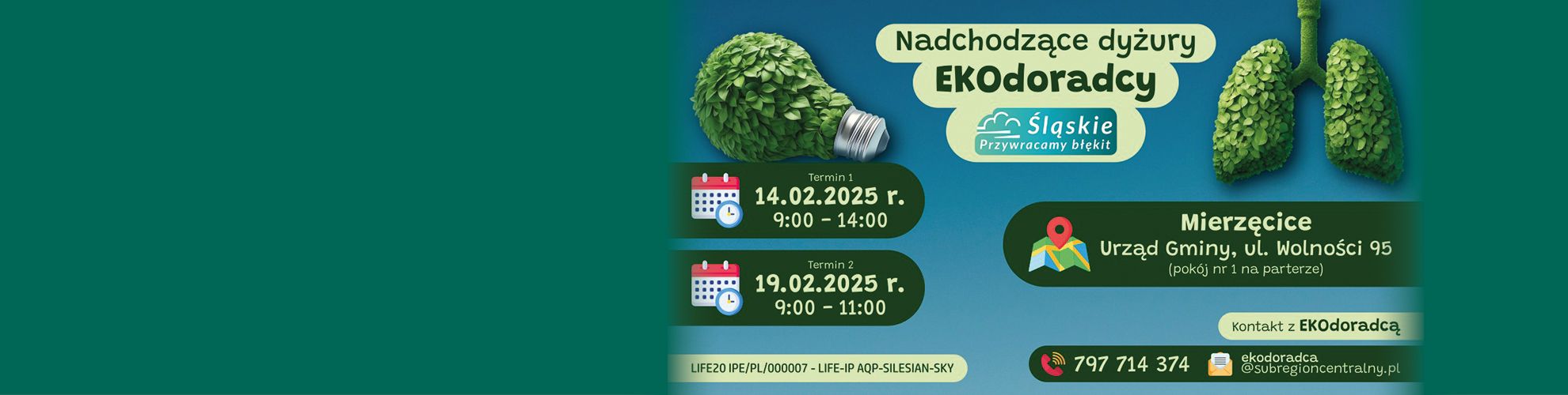 Baner informujący o spotkaniach z ecodoradcą