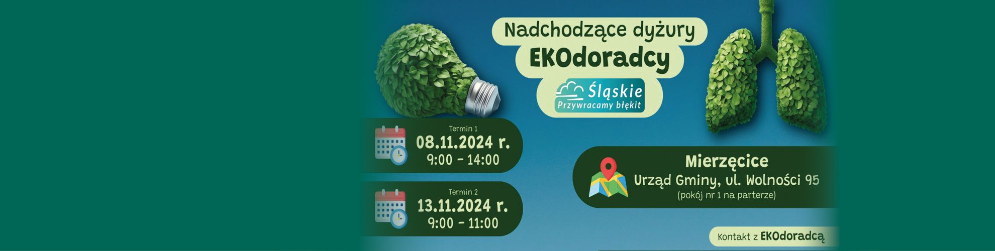 Baner informujący o spotkaniach z ecodoradcą