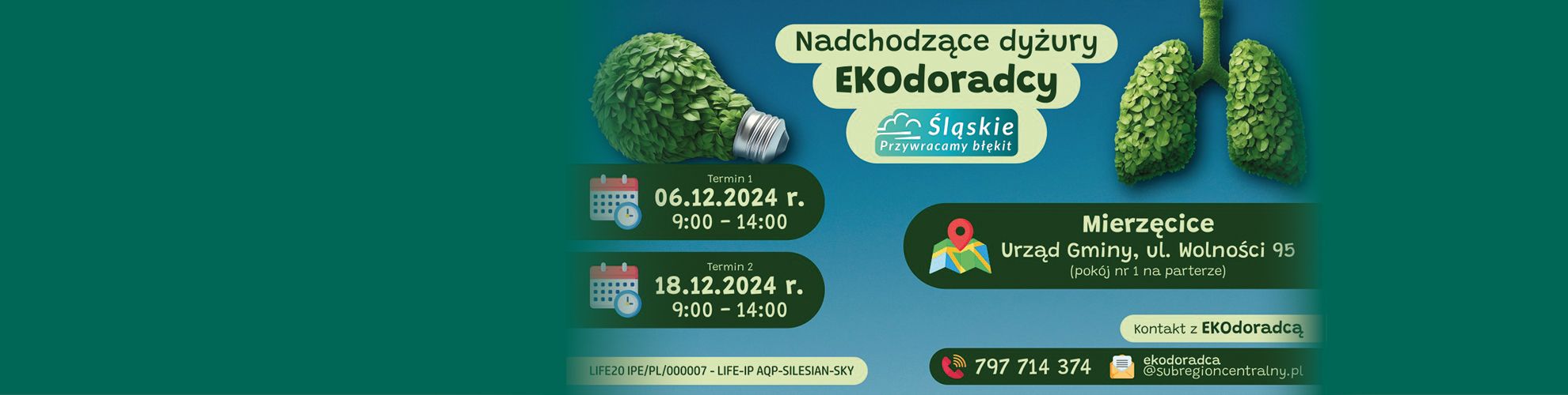 Baner informujący o spotkaniach z ecodoradcą