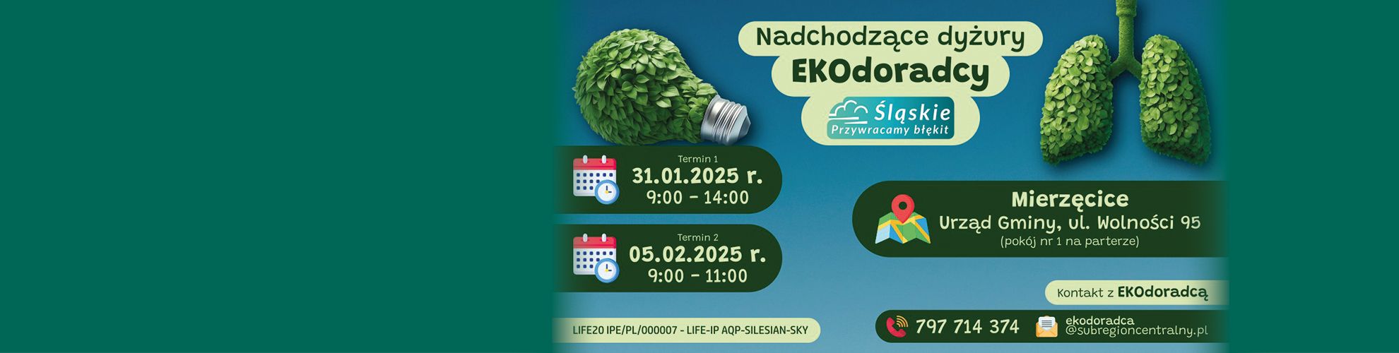 Baner informujący o spotkaniach z ecodoradcą